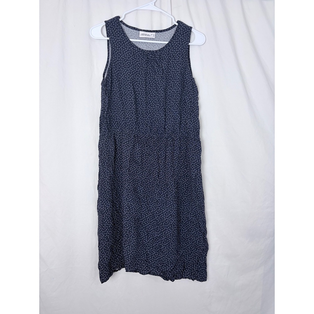 Janina‎ Navy Blue Geometric Diamond Print Sleeveless Dress Women's EUR 42